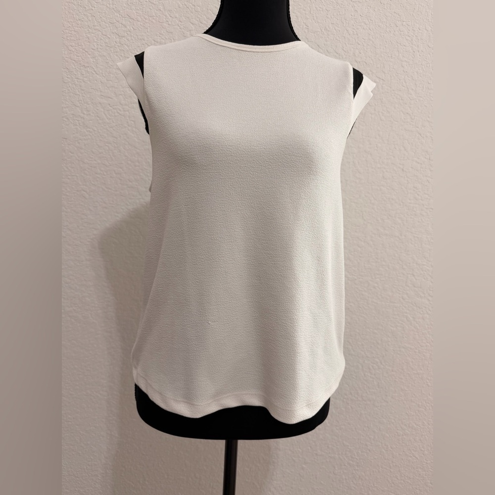 ZARA White Bouclé Textured Knit Sleeveless Tank Top | Minimalist Chic Summer Top